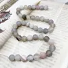 Beads Natural Matte Jaspers Frosted Agates Quartz Stone Round Loose Spacer For Jewelry Making DIY Necklace Bracelet 14" B542