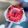 Cluster Rings HN Fine Jewelry Pure 18K Gold Natural Red Tourmaline 9.85ct Gemstones Diamonds Gift Female For Women Ring