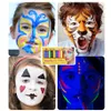 Glow in The Dark Face Paint pen Black Light Paint UV Neon Body Paint Non Toxic Fluorescent Mardi Gras Halloween Makeup Marker