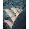 Cluster Rings Small And Luxury Design Versatile Chain Micro Set Color Zircon Ring Texture 925 Sterling Silver