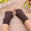 Cinq doigts gants 2023 femmes hiver élégant main plus chaud bras Crochet tricot fausse laine mitaine chaud confortable sans doigts dame gant