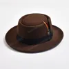 Vintage hoed heren Brim voelde fedora hoed met veren heer formele kerkkap Trilby jazz hoeden lente zomer