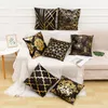 Cushion Decorative Pillow 45cm Stamping Gold case Retro European Style Sofa Cover Home Decorative Short Plush Bed Car 230419