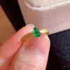 Cluster Rings Women's Ring 18K Gold Natural Green Gourd Jade Emerald Female Engagement Luxury Wedding Jewelry With Certificate