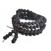 Hänghalsband 1 st 6mm 8mm naturlig lava rocksten helande pärla 108 buddhistiska bönpärlor tibetanska mala armband halsband