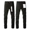 Purple Mens Designer nödställd Black Ripped Biker Fit Motorcykelcyklister Pants For Men Fashion Men's Design Streetwear Slim Jeans Size 29-40.