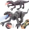 ElectricRC Animals 24G RC Dinosaur Raptor Jurassic World Remote Control Velociraptor Toy Electric Walking Dragon Toys For Children Christmas Gifts 230419