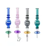 NC066 Hookah Smoking Pipes 10mm Titanium Ceramic Nail Wax Rig Quartz Banger Nails Clip Big Chamber Colorful Glass Bong