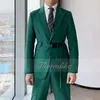 Ternos masculinos Thorndike de alta qualidade vestidos de baile verde para jovens de lapela um botão Slim Fit Men Casamento Traje de noivo