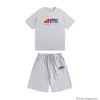 Tees t-shirts Mens Designer Kläder Trapstar Rainbow Handduk Brodery Street Fashion Br Ins Bomull Löst korta ärm Shorts Sports Set Summer