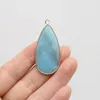 Pendant Necklaces Natural Stone Pendants Various Shape Gold Coating Amazonites For Jewelry Making Diy Women Necklace Earrings Party GiftsPen