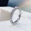 Pierścień Solitaire Wong Rain 100% 925 Sterling Srebrny Srebrny Szlachetek Wedding Romantic Para Ring Pierścień Biżuter