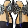 Sandálias femininas apartamentos clipe-toe arco de cristal vestido de sapatos casuais desliza 2023 chinelos de verão luxuosos chinelos de chinelos mujer