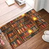 Tapis Intéressant Bibliothèque Livres Fleur Porte Tapis Slip Sale pour l'entrée avant extérieur grandes couvertures nouées