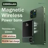 10000mAh MacSafe Battery Bank Magnetic Power Bank Wireless Charger för iPhone 14 13Pro 12Promax Externt hjälpbatteripaket