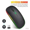 Myszy Nowa bezprzewodowa myszy RGB ładowalne myszy Bluetooth Bezprzewodowe komputer Komputer Komputer Musa LED Ergonomic Gaming Mouse na laptop PC