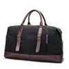 Men's vintage retro canvas trim large capacity weekender holdall duffle duffel travel overnight bag 230420