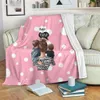 Dekens Moeder en Dochter Cartoon Fleece Deken Zacht Flanel Winter Warm Gooi Dekens Baby Meisje Dochter Verjaardagscadeaus van moeder 231118