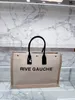 Luxurys Beach Bags Rive Gauche Linen Leather Shopthingbag