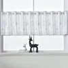 Curtain American Style Embroidered Kitchen Curtains Short Rustic Decorations For Home Christmas White Door