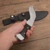 1 Pz G9321 Coltello per Gamba per Cani a Lama Fissa 7Cr17Mov Lama in Raso Tang Completo Manico in Ebano Campeggio Esterna Escursionismo Coltelli da Caccia con Fodero in Pelle