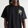 Diseñador de ropa de moda Camas de hip hop Camisetas Rhude American Trend Summer Coconut Racing Loose Casual Pareja para hombres Medias camisetas Streetwear