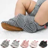 Athletic Shoes Unisex Baby Stripe Printing Soft Boots Toddler First Walkers Booties Crib Anti-slip Kid