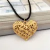 Ожерелья с подвесками, лето 2023, ожерелье с сердечками для женщин, модные полые подвески золотого цвета для девочек, подарок, ювелирные изделия