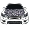 Couverture de capot de voiture gris Camouflage, drapeau 100 spandex, tissu de projectile à quatre côtés, bannière de capot de voiture, drapeau de moteur 7932822