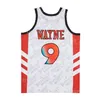 Moive Basketball 9 Dwayne Wayne Jerseys TV TV ANTRYNE World Hillman College White Red Black All Sched University Pullover Retro dla fanów sportu vintage