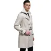 Mélanges de laine pour hommes Trench-Coat de style britannique pour hommes Manteaux pour hommes Printemps et automne Double bouton sur manteau Long Plus Size Outwear S-6xl 231118