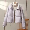 Neue Winter Blase Puffer Jacke Frauen Lange Ärmeln Casual Kurze 90% Weiße Ente Unten Mantel Weibliche Lose Feder Parka