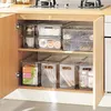 Storage Bottles Box Transparent Freezer Vegetable Divider Container Kitchen Cabinet Organizer Pantry Holder PET Refrigerator Drawer Food