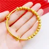 Bangle Gift For Loved Ones Retractable Brass Gold Plated 24k Transfer Bead Bracelet African Ethiopian Wedding Jewelry