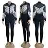 2024 Designer Two Piece Pants Tracksuits Women Casual Print Jacket och byxor sätter gratis fartyg