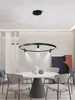 Pendant Lamps Nordic Minimalist Creative Personality Atmosphere Ring With Spotlights Multicolor Light For Living Room