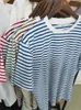 Damskie tshirt Bornladies Summer Strasze z krótkim rękawem Kobiety Kobiety na drutach podstawowe swobodne topy żeńskie losy bawełniane koszulka harajuku 230420