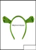 Autres fournitures de fête de fête Accueil Jardin Shrek Hairpin Ears Bandeau Head Circle Halloween Enfants Adt Show Hair Hoop Costume Ite5834023