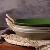 Plakalar 1pc Creative Creation Pottery Halat İki Kulak Sofra Sofra Ev Mutfak Restoran Malzemeleri Salata Meyve Yemek Tabağı