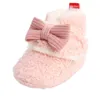 Första vandrare Autumn Winter Born Fashion Baby Girls Boots Princess Bow Boot Plush Warm Kids Shoes Candy Colors Anti-slip