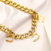 Mode 18k guldpläterad hänge halsband lyx varumärke Länk kedja män kvinnor älskare designer halsband smycken tillbehör gåvor