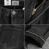 Dżinsy męskie q006# wiosna i jesień amerykański retro czarny jeansowy modny modny spryt
