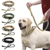 Dog Collars Leashes Strong Dog Military Tactical Collar Pet Bungee Leash Durable Nylon Pet Training Collars With Handle Large Dogs French Bulldog 230419