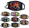 2020 Novas máscaras de festa Máscara facial de Natal Floco de neve Animal Cão Gato Pintura a óleo Máscaras 3D Máscaras à prova de poeira 6622999