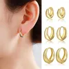 Hoop Earrings 3 Pairs/Set Dangle All-match Good-looking Concise Minimalistic Eye-catching Everyday Wearing Solid Copper Golden Plated