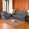 Stol täcker slipcover fåtölj lätt monterad sofacover universal hög stretchable slitstarka möbler skydd med kjol landsstil