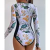 Dames badmode zwempak voor sport surfen op lange mouw badmode nieuwe dames bodysuit zwemmen badpak strandkleding zwembad bather 230420