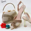 Dress Shoes Luxury Woman And Bag Set 2023 Ladies High Heels Pumps Match With Handbag Sandals Purse Clutch Escarpins Femme CR382