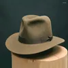 Berets wełna fedora kapelusz vintage miękkie czapki czapki mężczyźni Trilby nakrycia głowy czapka retro kobiety nz354