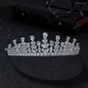 Fermagli per capelli Accessori di lusso retrò Copricapo da cerimonia nuziale di fascia alta Corona da sposa con zirconi Gioielli venduti a livello transfrontaliero